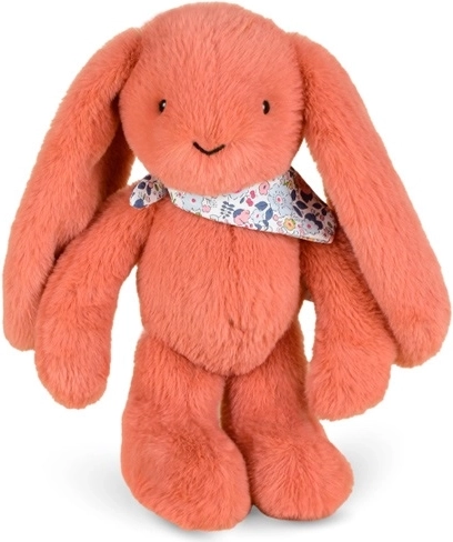 Coniglietto di peluche Doudou con foulard floreale terracotta 35 cm