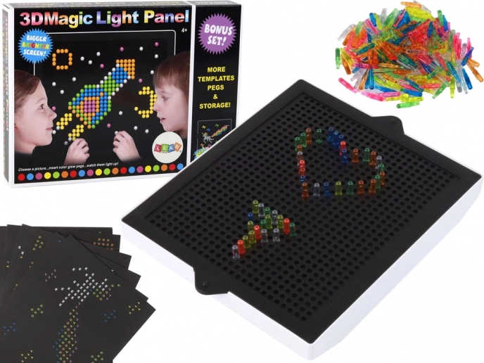 Lavagna magica luminosa 3D con piolini, 276 pezzi