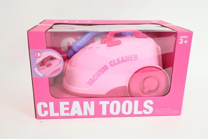 Aspirapolvere per bambini rosa a batterie con effetti sonori