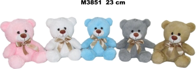 Orsetto di peluche 23 cm con fiocco