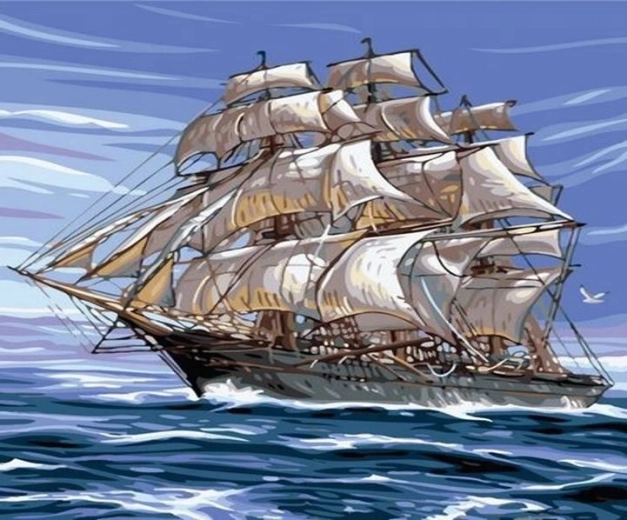 Norimpex Dipingi con i numeri Veliero sul mare 40 × 50 cm