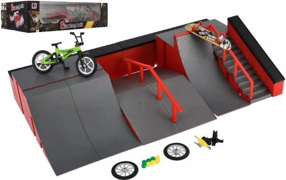 Skatepark – set di fingerboard e BMX con rampe e accessori