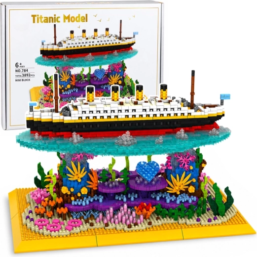 Set di costruzioni Titanic – modello di transatlantico su barriera corallina (3892 pezzi)