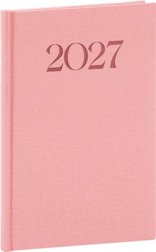 Agenda settimanale Notique Biella 2027 rosa 15 × 21 cm
