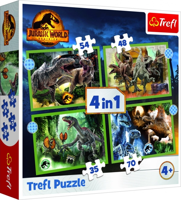 Puzzle 4 in 1 dinosauri pericolosi Jurassic World