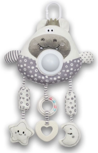 Giocattolo pendente in peluche ippopotamo con luce e musica