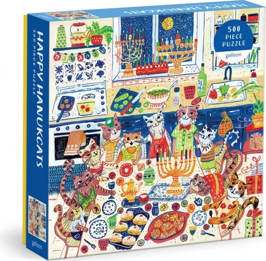 Puzzle quadrato Happy Hanukcats 500 pezzi