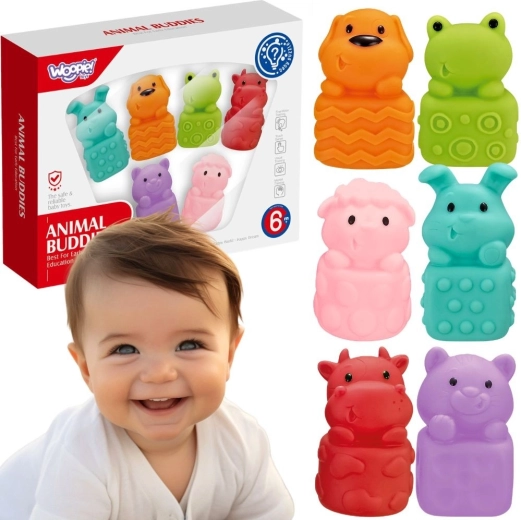 Woopie Baby animaletti sensoriali morbidi da bagno - 6 pezzi