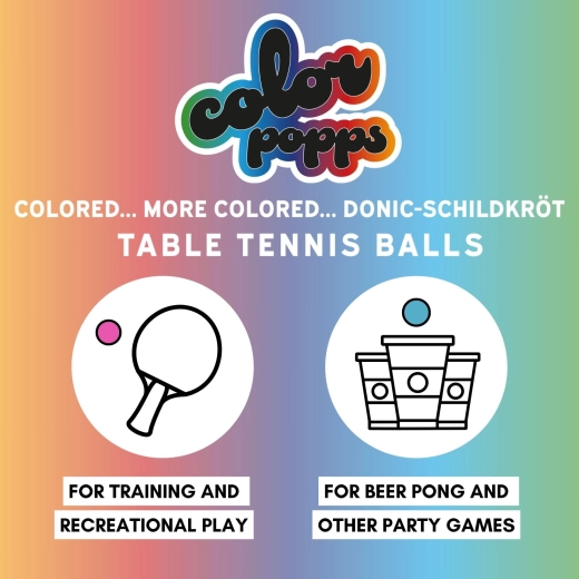 Palline da ping pong Donic-Schildkröt Colour Popps Poly 40+ colorate (6 pz)