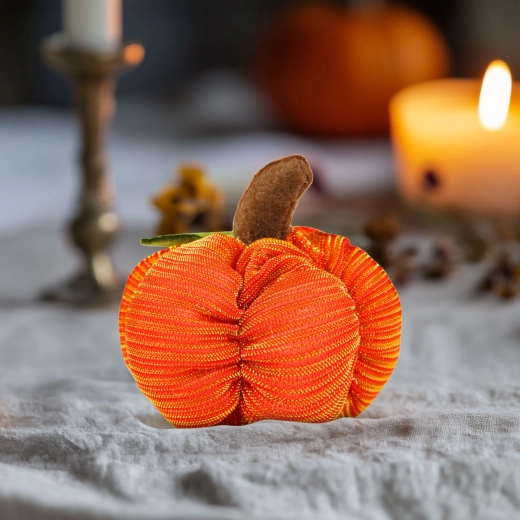 Zucca tessile di Halloween 7 × 7 × 7 cm