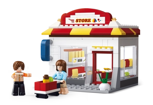 Sluban Town set di costruzioni supermercato 186 pezzi + 2 personaggi