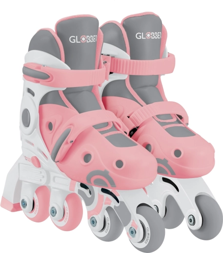 Pattini in linea per bambini Globber 2in1 Learning Skates rosa pastello 30–33