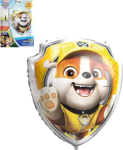 Palloncino in foil PAW PATROL scudo Rubble 68 × 75 cm
