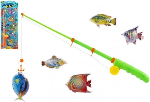 Set di pesca magnetica per bambini – canna da 39 cm e 5 pesciolini