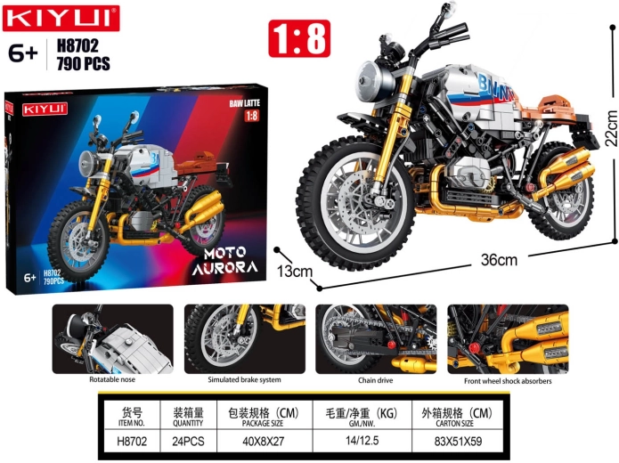 Costruzioni moto bianca 790 pezzi