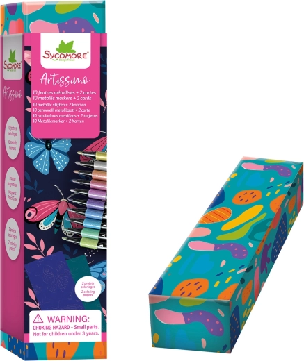 Pennarelli metallici Artissimo (10 pz) con disegni da colorare