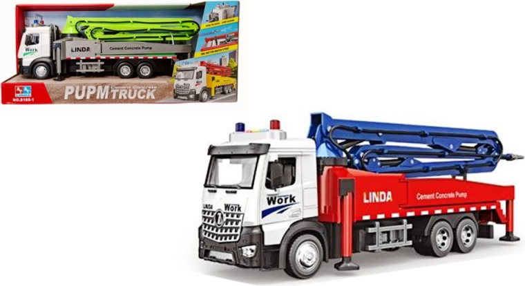 Autopompa per calcestruzzo dei vigili del fuoco con luce e suono