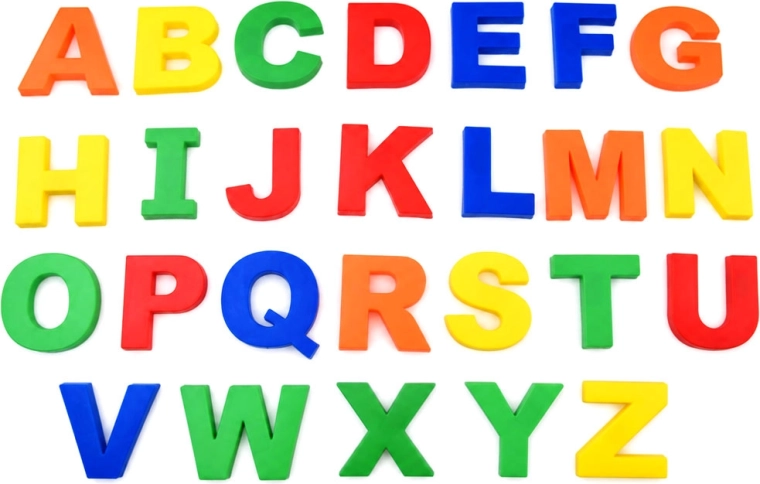Lettere maiuscole e minuscole colorate