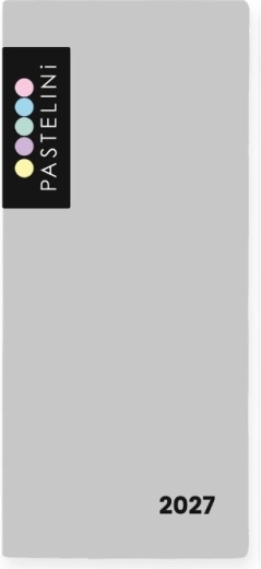 Agenda mensile Pastelini 2027 grigia in custodia PVC