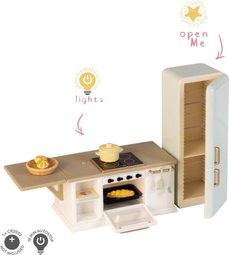 Isola cucina con frigorifero per casa delle bambole Lundby