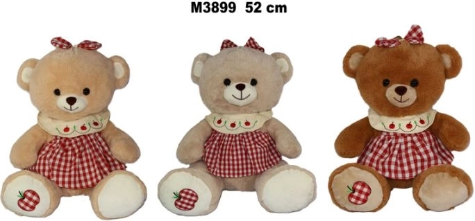 Orsetto di peluche con vestito 52 cm - 1 pezzo