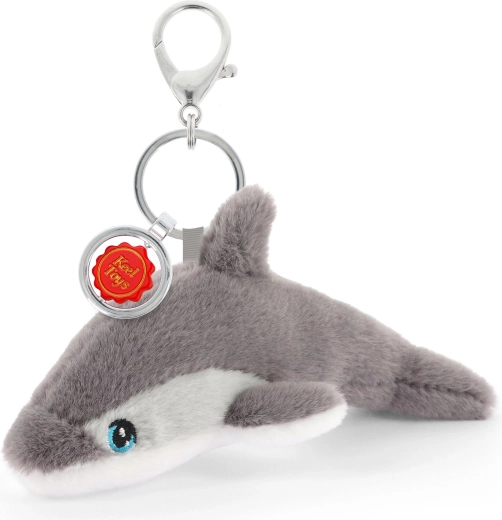 Keeleco portachiavi in peluche delfino per borsa 12 cm