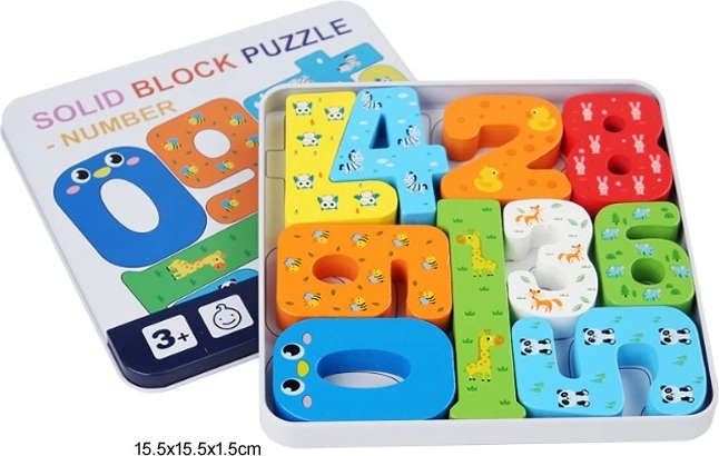 Puzzle in legno con numeri
