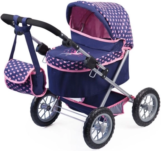 Carrozzina per bambole Bayer Trendy blu navy e rosa
