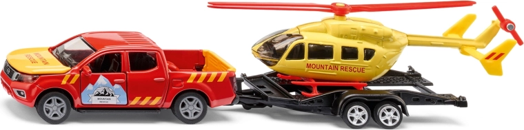 Siku Super servizio di soccorso alpino Nissan Navara con elicottero