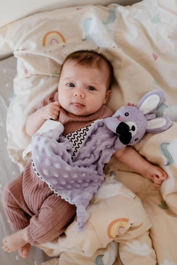 Tessuto minky calmante con pois 3D