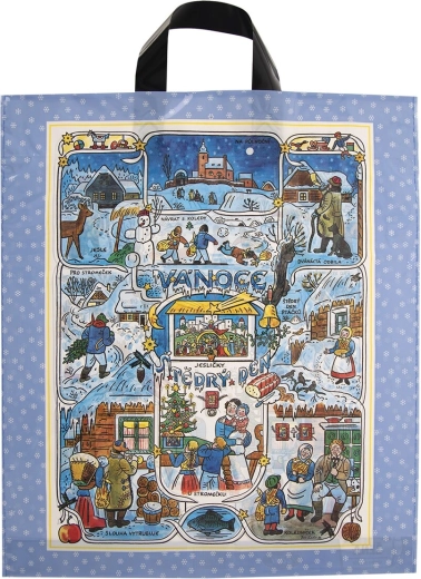 Borsa in plastica con motivo in stile J. Lada 40 × 46 cm