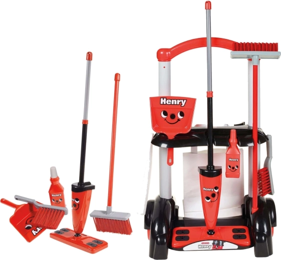 Carrello per le pulizie per bambini Casdon Henry Little Helper con mocio e scopa