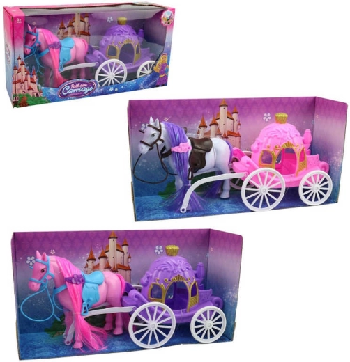 Carrozza per principessa con cavallo 34 cm, 2 varianti di colore - 1 pezzo