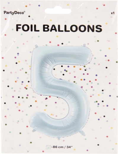 Palloncino in foil numero 5 blu 86 cm