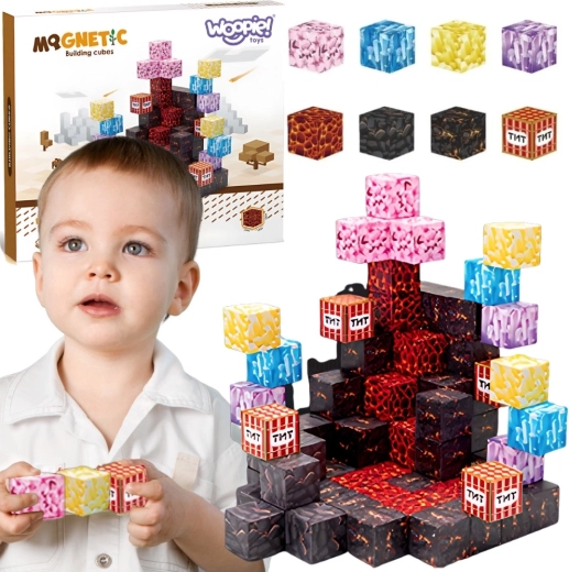 Set di costruzioni magnetiche 3D - 74 pezzi