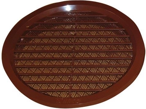 Griglia di ventilazione con rete, diametro 125 mm, marrone