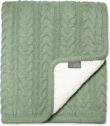 Vinter & Bloom coperta double-face con pelliccetta cuddly basil green