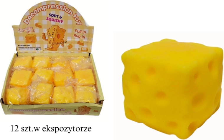 Squishy antistress a forma di formaggio (quadrato)