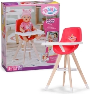Seggiolone BABY born per bambole rosso - 1 pezzo