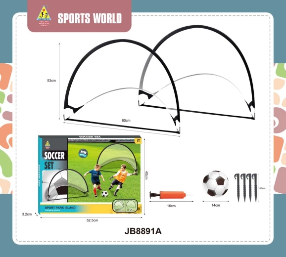 Set da allenamento di porte da calcio pieghevoli Pop Up con accessori - 2 pezzi