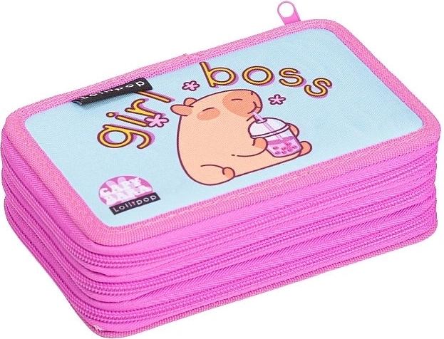 Astuccio tessile LizzyCard a tre scomparti capibara