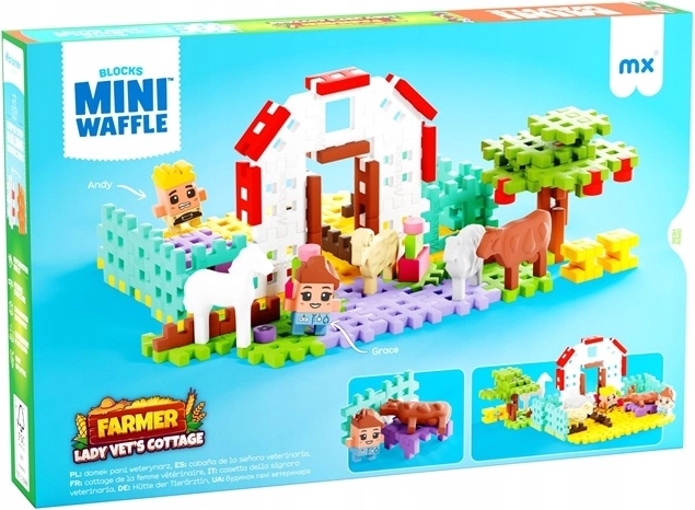 Marioinex Mini Waffle fattoria mini di Grace – casetta della veterinaria (100 pezzi)