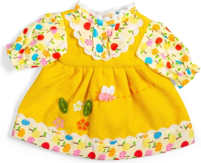 Bigjigs Toys vestito giallo con mele e fiorellini per bambola 28 cm
