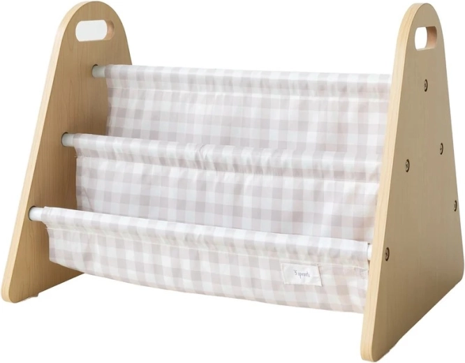 3 Sprouts supporto bifacciale per libri per bambini gingham beige