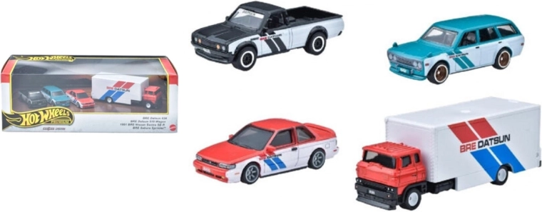 Set premium Hot Wheels 4 auto BRE Datsun