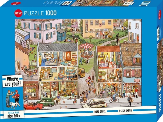 Puzzle HEYE Seek & Find: Case cittadine, 1000 pezzi