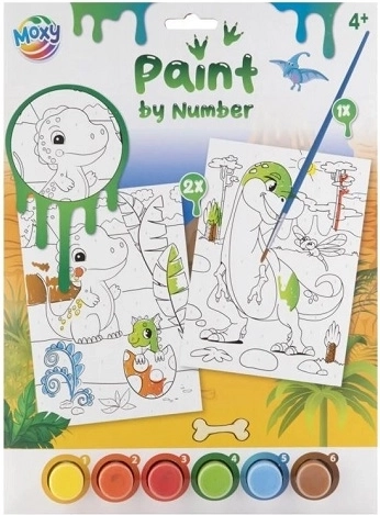 Dipingi con i numeri A4 – Dinosauri