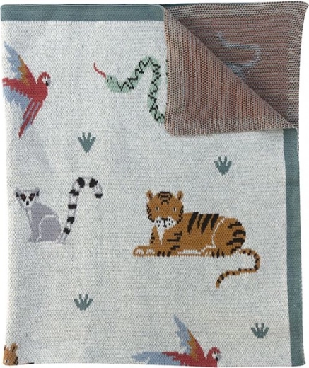 Coperta in cotone organico Animali selvatici
