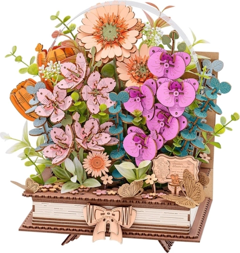 RoboTime puzzle 3D in legno Libro fiorito