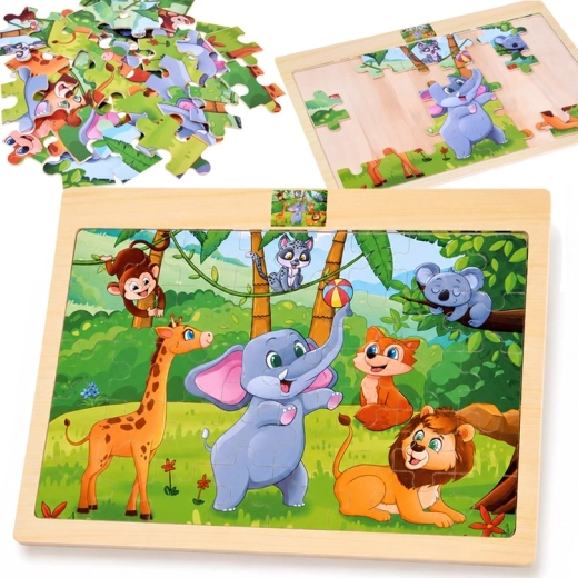 Puzzle in legno animali selvatici 40 pezzi